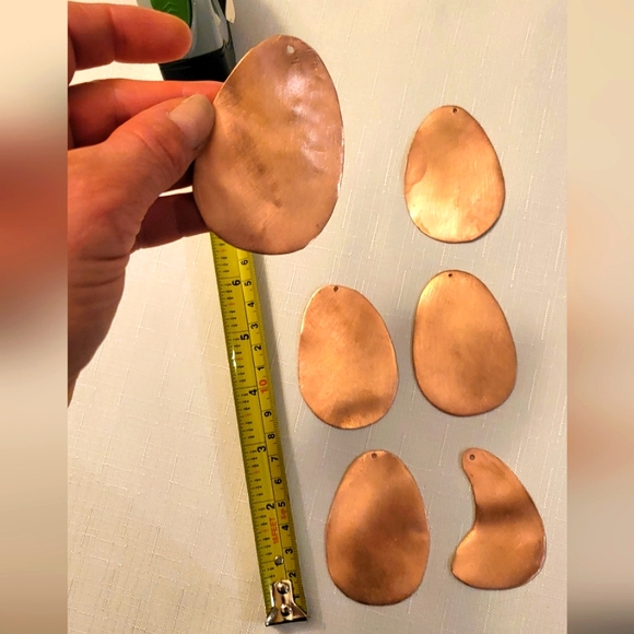 6 Copper Blank for Stamping / enamelling , round geometric form - Picture 6 of 6